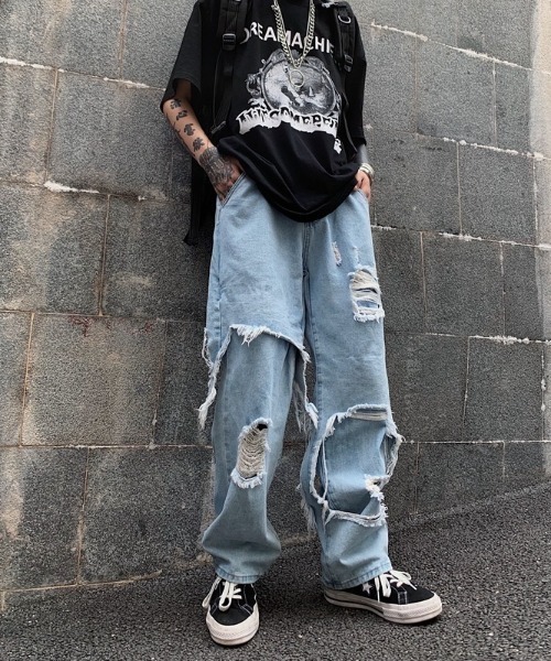 ARULE（アルール）の「『ARULE/アルール』ハードダメージクラッシュデニム【Y】【CN】（デニムパンツ・メンズ・ブルー・L/XL）」の2枚目の写真