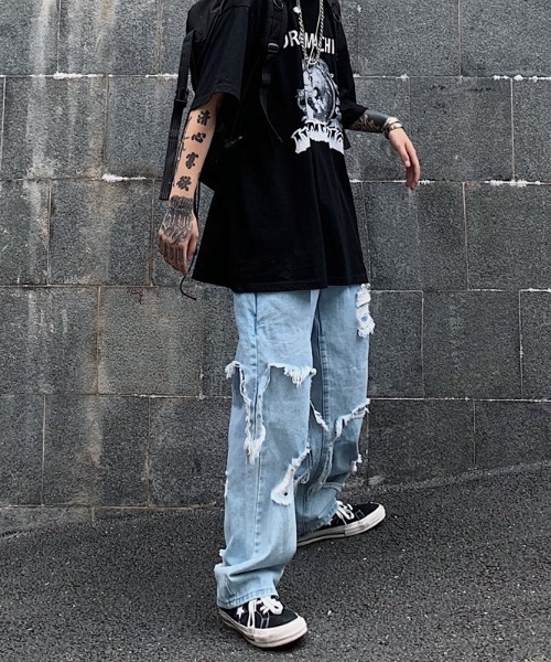 ARULE（アルール）の「『ARULE/アルール』ハードダメージクラッシュデニム【Y】【CN】（デニムパンツ・メンズ・ブルー・L/XL）」の7枚目の写真