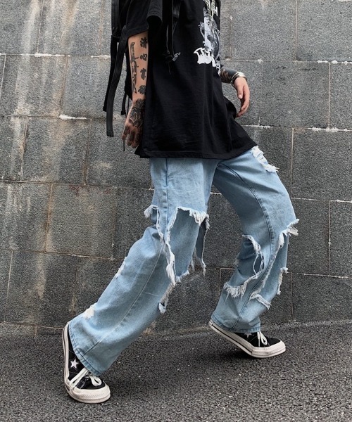 ARULE（アルール）の「『ARULE/アルール』ハードダメージクラッシュデニム【Y】【CN】（デニムパンツ・メンズ・ブルー・L/XL）」の8枚目の写真