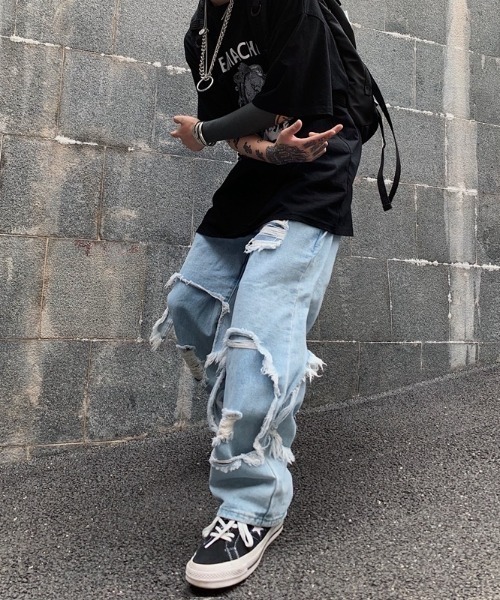 ARULE（アルール）の「『ARULE/アルール』ハードダメージクラッシュデニム【Y】【CN】（デニムパンツ・メンズ・ブルー・L/XL）」の11枚目の写真