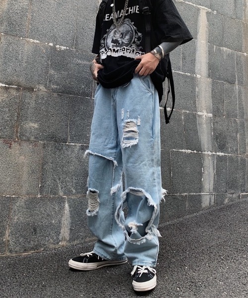 ARULE（アルール）の「『ARULE/アルール』ハードダメージクラッシュデニム【Y】【CN】（デニムパンツ・メンズ・ブルー・L/XL）」の13枚目の写真