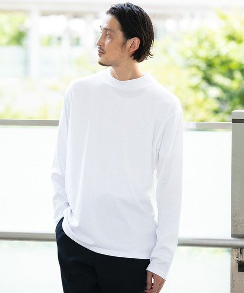 URBAN RESEARCH DOORS（アーバンリサーチドアーズ）の「LIFE STYLE TAILOR　シルケットポンチストレッチモック長袖Tシャツ（Tシャツ/カットソー・メンズ・ホワイト・MEDIUM/LARGE）」の4枚目の写真