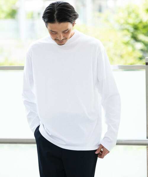 URBAN RESEARCH DOORS（アーバンリサーチドアーズ）の「LIFE STYLE TAILOR　シルケットポンチストレッチモック長袖Tシャツ（Tシャツ/カットソー・メンズ・ホワイト・MEDIUM/LARGE）」の5枚目の写真