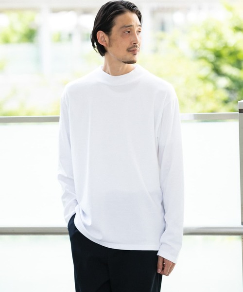 URBAN RESEARCH DOORS（アーバンリサーチドアーズ）の「LIFE STYLE TAILOR　シルケットポンチストレッチモック長袖Tシャツ（Tシャツ/カットソー・メンズ・ホワイト・MEDIUM/LARGE）」の7枚目の写真