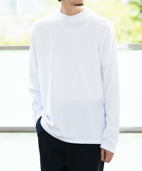 URBAN RESEARCH DOORS（アーバンリサーチドアーズ）の「LIFE STYLE TAILOR　シルケットポンチストレッチモック長袖Tシャツ（Tシャツ/カットソー・メンズ・ホワイト・MEDIUM/LARGE）」の8枚目の写真