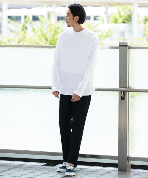URBAN RESEARCH DOORS（アーバンリサーチドアーズ）の「LIFE STYLE TAILOR　シルケットポンチストレッチモック長袖Tシャツ（Tシャツ/カットソー・メンズ・ホワイト・MEDIUM/LARGE）」の13枚目の写真