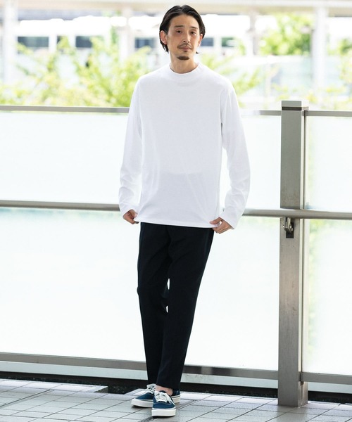URBAN RESEARCH DOORS（アーバンリサーチドアーズ）の「LIFE STYLE TAILOR　シルケットポンチストレッチモック長袖Tシャツ（Tシャツ/カットソー・メンズ・ホワイト・MEDIUM/LARGE）」の14枚目の写真