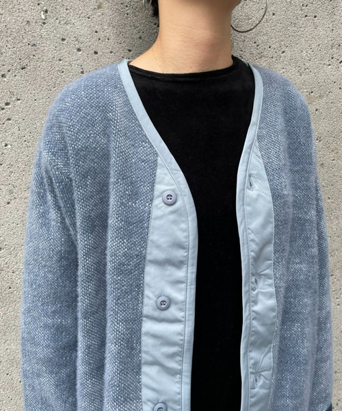 SUPERTHANKS(スーパーサンクス)の「【SUPERTHANKS】BRUSHED RIB LINER ジャケット(ノーカラージャケット・レディース・ブルー/ブラック・SMALL)」の11枚目の写真