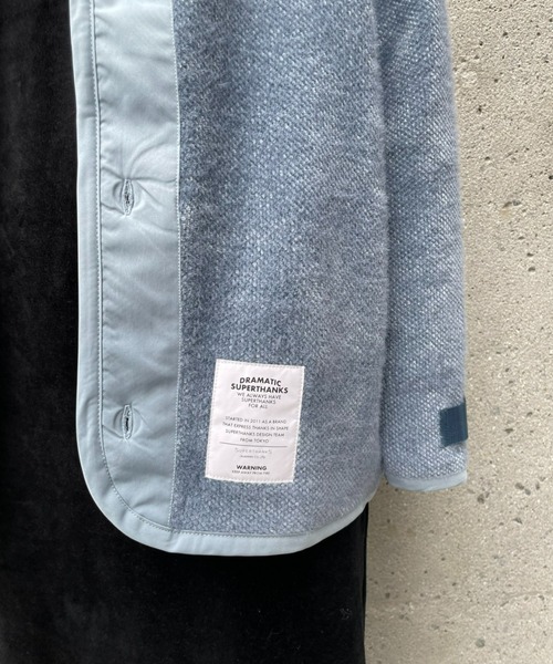 SUPERTHANKS(スーパーサンクス)の「【SUPERTHANKS】BRUSHED RIB LINER ジャケット(ノーカラージャケット・レディース・ブルー/ブラック・SMALL)」の12枚目の写真