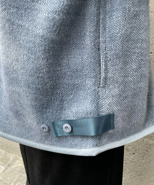 SUPERTHANKS(スーパーサンクス)の「【SUPERTHANKS】BRUSHED RIB LINER ジャケット(ノーカラージャケット・レディース・ブルー/ブラック・SMALL)」の14枚目の写真