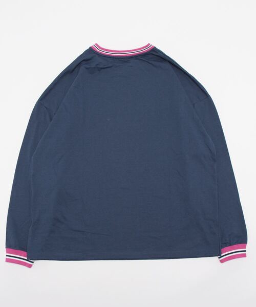 HONEYSUCKLE ROSE(ハニーサックルローズ)の「【HONEYSUCKLE ROSE】配色リブロンT(Tシャツ/カットソー・レディース・ネイビー/グリーン/ベージュ・M/L)」の5枚目の写真
