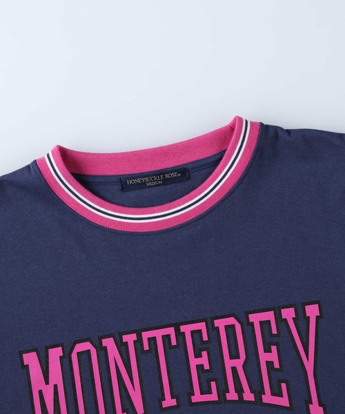 HONEYSUCKLE ROSE(ハニーサックルローズ)の「【HONEYSUCKLE ROSE】配色リブロンT(Tシャツ/カットソー・レディース・ネイビー/グリーン/ベージュ・M/L)」の7枚目の写真