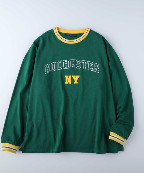 HONEYSUCKLE ROSE(ハニーサックルローズ)の「【HONEYSUCKLE ROSE】配色リブロンT(Tシャツ/カットソー・レディース・ネイビー/グリーン/ベージュ・M/L)」の12枚目の写真