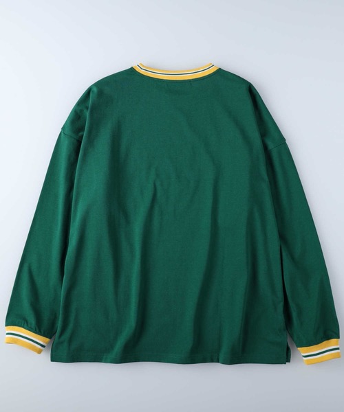 HONEYSUCKLE ROSE(ハニーサックルローズ)の「【HONEYSUCKLE ROSE】配色リブロンT(Tシャツ/カットソー・レディース・ネイビー/グリーン/ベージュ・M/L)」の13枚目の写真