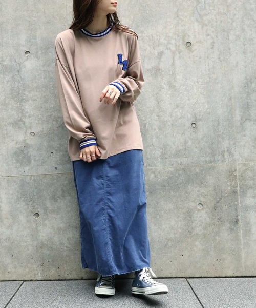 HONEYSUCKLE ROSE(ハニーサックルローズ)の「【HONEYSUCKLE ROSE】配色リブロンT(Tシャツ/カットソー・レディース・ネイビー/グリーン/ベージュ・M/L)」の16枚目の写真