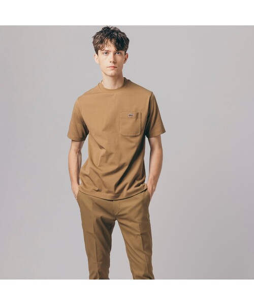 LACOSTE(ラコステ)の「アウトラインクロックポケットTシャツ(Tシャツ/カットソー・メンズ・ネイビー/キャメル/ホワイト/ブラック/ライム/アクア/ベージュ/グリーン・5/3/4/2/6)」の8枚目の写真