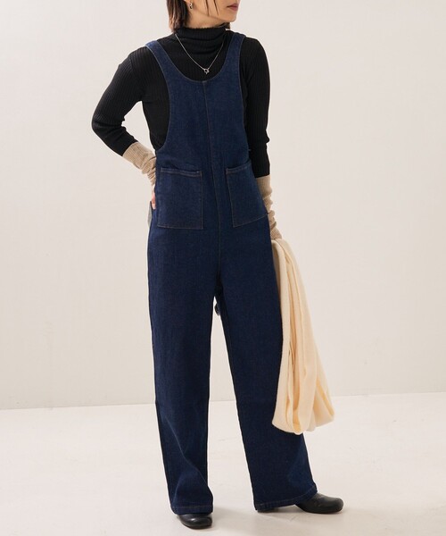 FREAK'S STORE（フリークスストア）の「CIMARRON JEANS/シマロンジーンズ kairo pocket Salopette/カイロポケットサロペット（サロペット/オーバーオール・レディース・ネイビー・SMALL/MEDIUM）」の7枚目の写真