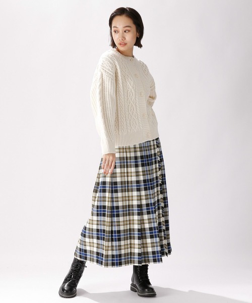 niko and...（ニコアンド）の「ツイルチェックキルトスカート（スカート・レディース・ブラウン/ネイビー/オフホワイト/ブルー・MEDIUM/LARGE）」の5枚目の写真