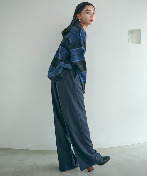 Dita Muaj.（ディータムアージュ）の「【ZOZO限定】ハイウエストタック入りスラックスパンツ（スラックス・レディース・グレイッシュベージュ/ダークネイビー/ブラウン・FREE）」の17枚目の写真