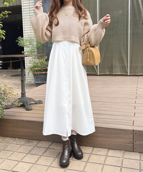 apres jour(アプレジュール)の「バンドカラーワンピース【ZOZOTOWN限定アイテム】(ワンピース・レディース・ピンク/オフホワイト/ブラック・X-LARGE/フリー)」の2枚目の写真