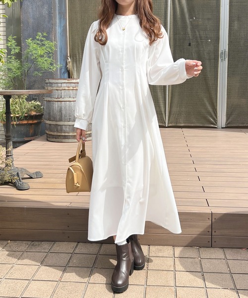 セール】バンドカラーワンピース【ZOZOTOWN限定アイテム】（ワンピース