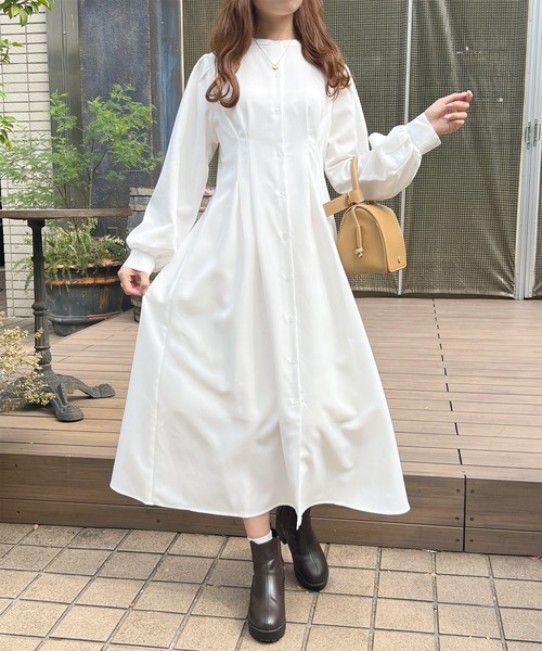 apres jour(アプレジュール)の「バンドカラーワンピース【ZOZOTOWN限定アイテム】(ワンピース・レディース・ピンク/オフホワイト/ブラック・X-LARGE/フリー)」の6枚目の写真
