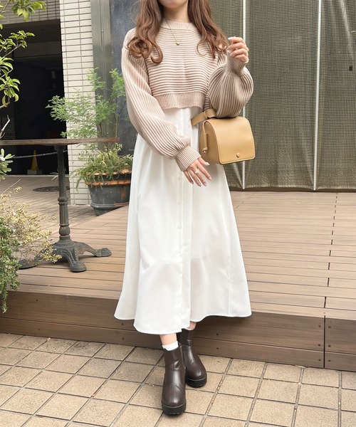 apres jour(アプレジュール)の「バンドカラーワンピース【ZOZOTOWN限定アイテム】(ワンピース・レディース・ピンク/オフホワイト/ブラック・X-LARGE/フリー)」の13枚目の写真