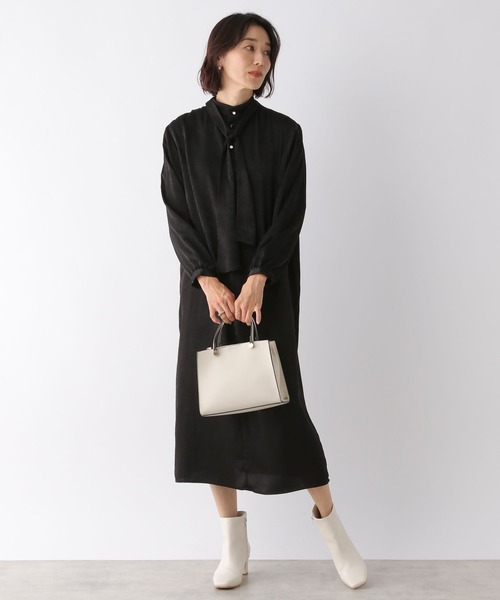 LEPSIM（レプシィム）の「ボウタイワンピース　164033（ワンピース・レディース・ブラック/ブラック系その他/ブラウン系その他・FREE）」の6枚目の写真