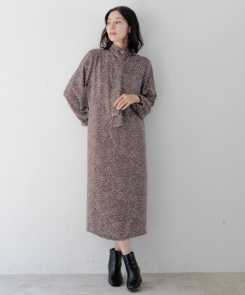 LEPSIM（レプシィム）の「ボウタイワンピース　164033（ワンピース・レディース・ブラック/ブラック系その他/ブラウン系その他・FREE）」の8枚目の写真