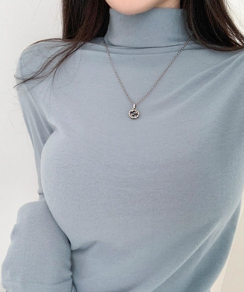 BEIDELLI（ベイデリー）の「[BELLIDE MADE] スリムフィットタートルネックTシャツ（Tシャツ/カットソー・レディース・ワインレッド/モカ/スカイブルー/アイボリー・FREE）」の13枚目の写真