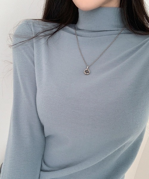 BEIDELLI（ベイデリー）の「[BELLIDE MADE] スリムフィットタートルネックTシャツ（Tシャツ/カットソー・レディース・ワインレッド/モカ/スカイブルー/アイボリー・FREE）」の14枚目の写真