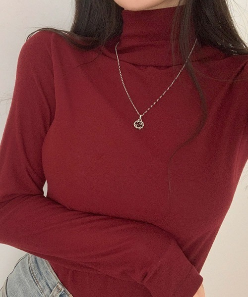 BEIDELLI（ベイデリー）の「[BELLIDE MADE] スリムフィットタートルネックTシャツ（Tシャツ/カットソー・レディース・ワインレッド/モカ/スカイブルー/アイボリー・FREE）」の18枚目の写真