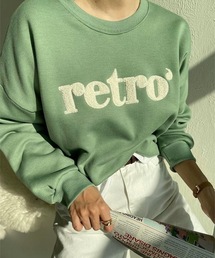 NANING9 裏起毛retroロゴトレーナー