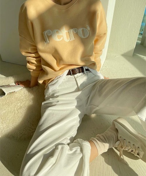 NANING9（ナンニング）の「NANING9 裏起毛retroロゴトレーナー（スウェット・レディース・ミント/マスタード・FREE）」の7枚目の写真