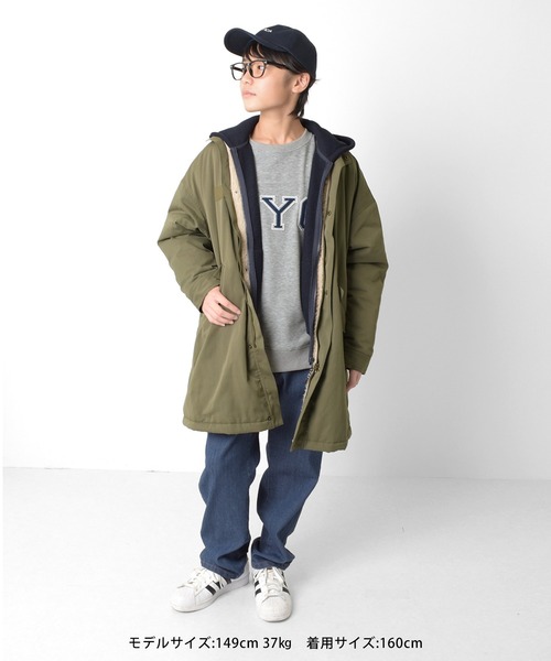 GLAZOS（グラソス）の「裏ボア・ツイルモッズコート（モッズコート・キッズ・ブラック/カーキ・140cm/170cm/150cm/160cm）」の5枚目の写真