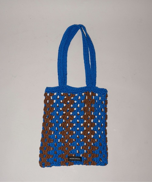 MAISON SPECIAL(メゾンスペシャル)の「ストライプニットトート【MAISON SPECIAL/メゾンスペシャル】(トートバッグ・レディース・グリーン/ピンク/ブラック/ブルー・FREE)」の3枚目の写真