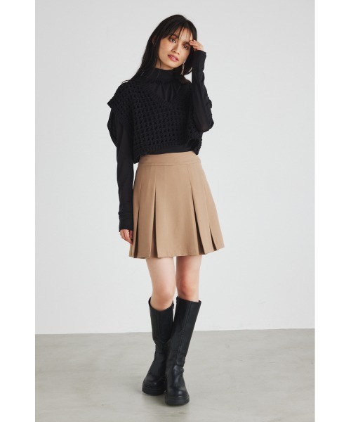 rienda（リエンダ）の「ボックスプリーツハイウエストショートパンツ（その他パンツ・レディース・アイボリー/ブラック/ベージュ・X-SMALL/SMALL/MEDIUM）」の12枚目の写真