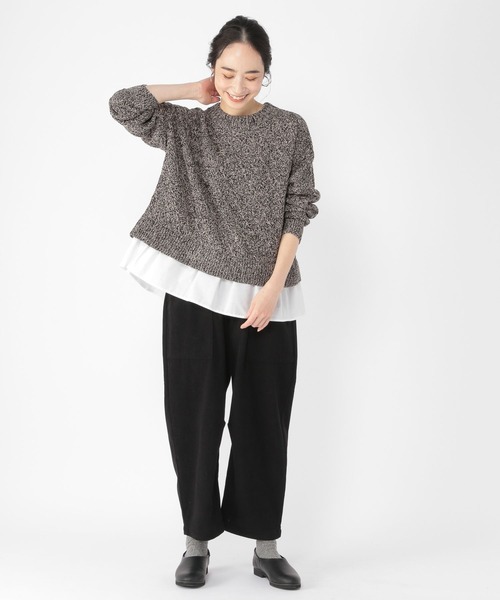 studio CLIP（スタディオクリップ）の「7G柄編みドッキングニットプルオーバー（ニット/セーター・レディース・オフホワイト/ブルー/ベージュ/イエロー・FREE）」の5枚目の写真