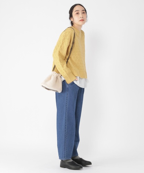 studio CLIP（スタディオクリップ）の「7G柄編みドッキングニットプルオーバー（ニット/セーター・レディース・オフホワイト/ブルー/ベージュ/イエロー・FREE）」の6枚目の写真