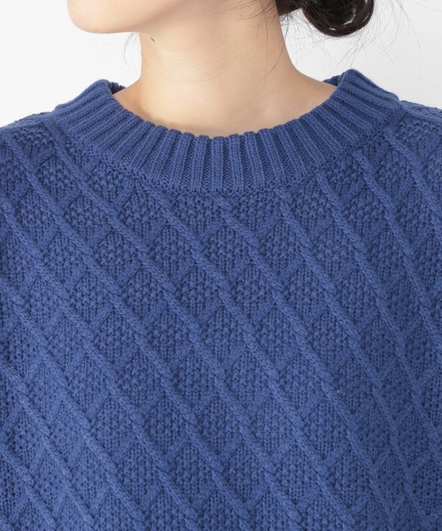 studio CLIP（スタディオクリップ）の「7G柄編みドッキングニットプルオーバー（ニット/セーター・レディース・オフホワイト/ブルー/ベージュ/イエロー・FREE）」の11枚目の写真