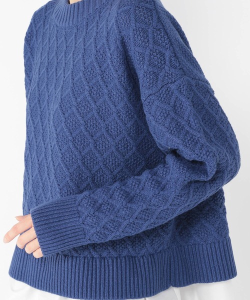 studio CLIP（スタディオクリップ）の「7G柄編みドッキングニットプルオーバー（ニット/セーター・レディース・オフホワイト/ブルー/ベージュ/イエロー・FREE）」の12枚目の写真