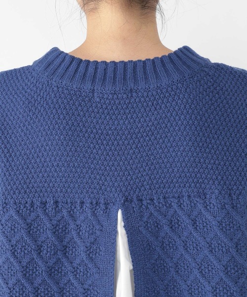 studio CLIP（スタディオクリップ）の「7G柄編みドッキングニットプルオーバー（ニット/セーター・レディース・オフホワイト/ブルー/ベージュ/イエロー・FREE）」の14枚目の写真