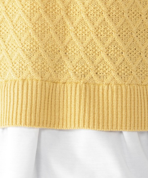 studio CLIP（スタディオクリップ）の「7G柄編みドッキングニットプルオーバー（ニット/セーター・レディース・オフホワイト/ブルー/ベージュ/イエロー・FREE）」の18枚目の写真