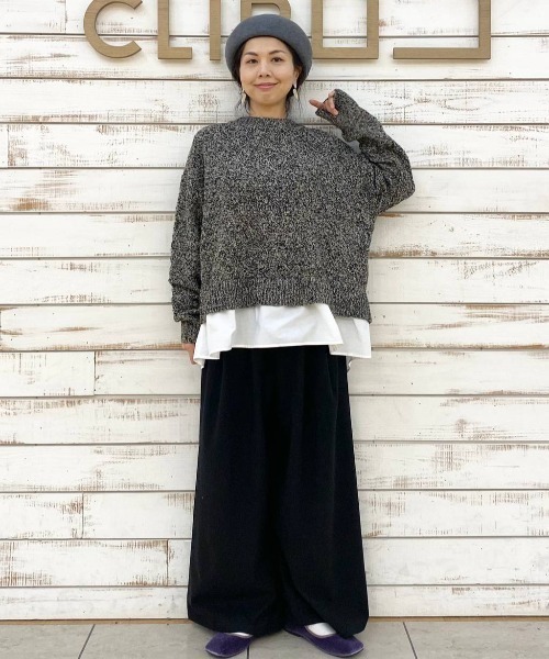 studio CLIP（スタディオクリップ）の「7G柄編みドッキングニットプルオーバー（ニット/セーター・レディース・オフホワイト/ブルー/ベージュ/イエロー・FREE）」の21枚目の写真