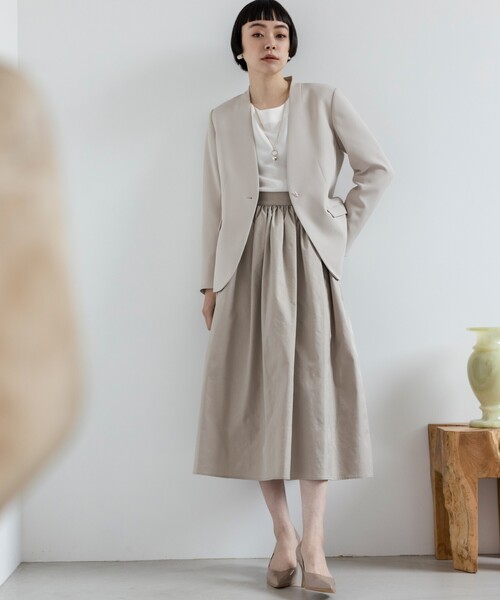 THE SHOP TK （ザ ショップ ティーケー ）の「◆【ONOFF活躍/洗える】シャンブレータフタギャザースカート（スカート・レディース・ブルー/ライトベージュ・11/12/13）」の3枚目の写真