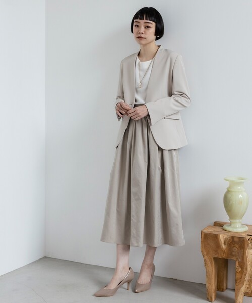 THE SHOP TK （ザ ショップ ティーケー ）の「◆【ONOFF活躍/洗える】シャンブレータフタギャザースカート（スカート・レディース・ブルー/ライトベージュ・11/12/13）」の9枚目の写真