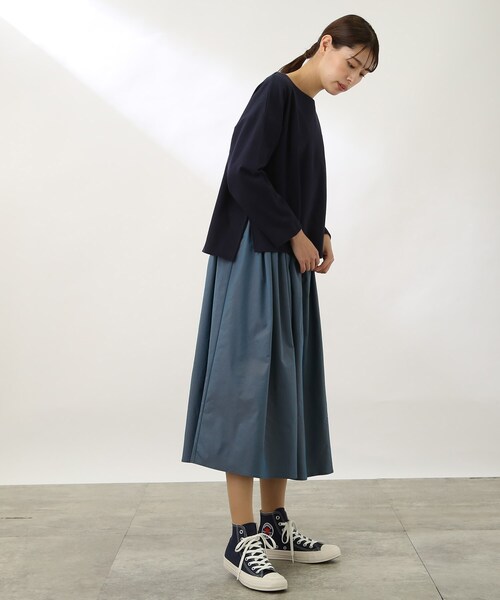 THE SHOP TK （ザ ショップ ティーケー ）の「◆【ONOFF活躍/洗える】シャンブレータフタギャザースカート（スカート・レディース・ブルー/ライトベージュ・11/12/13）」の20枚目の写真