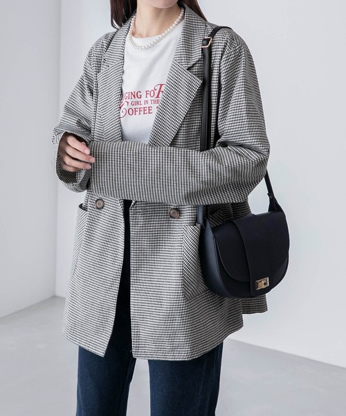 BONLECILL（ボンルシール）の「2way 袖スリット オーバーテーラードジャケット（テーラードジャケット・レディース・ブラウン/ブラック系/ブラック/アイボリー・FREE）」の14枚目の写真