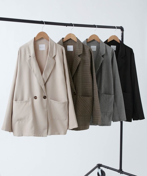 BONLECILL（ボンルシール）の「2way 袖スリット オーバーテーラードジャケット（テーラードジャケット・レディース・ブラウン/ブラック系/ブラック/アイボリー・FREE）」の17枚目の写真