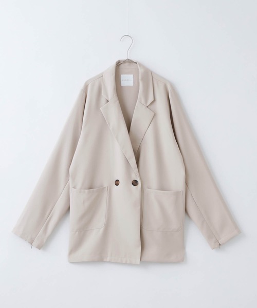 BONLECILL（ボンルシール）の「2way 袖スリット オーバーテーラードジャケット（テーラードジャケット・レディース・ブラウン/ブラック系/ブラック/アイボリー・FREE）」の10枚目の写真